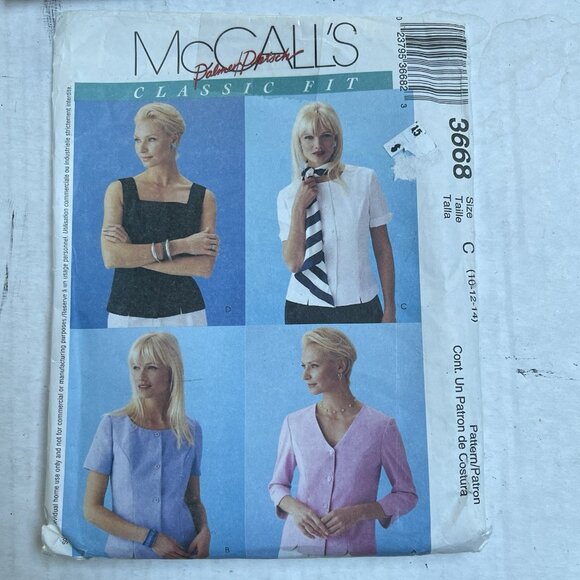 Sewing Pattern Womens Top Blouse Shirt Y2K Butterick 6865 B6284 McCalls 3668 - Picture 3 of 5